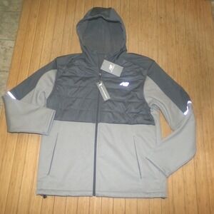 NEW BALANCE MENS L/S SOFT SHELL JACKET~BLUE / GRAY~SZ MED~NWT